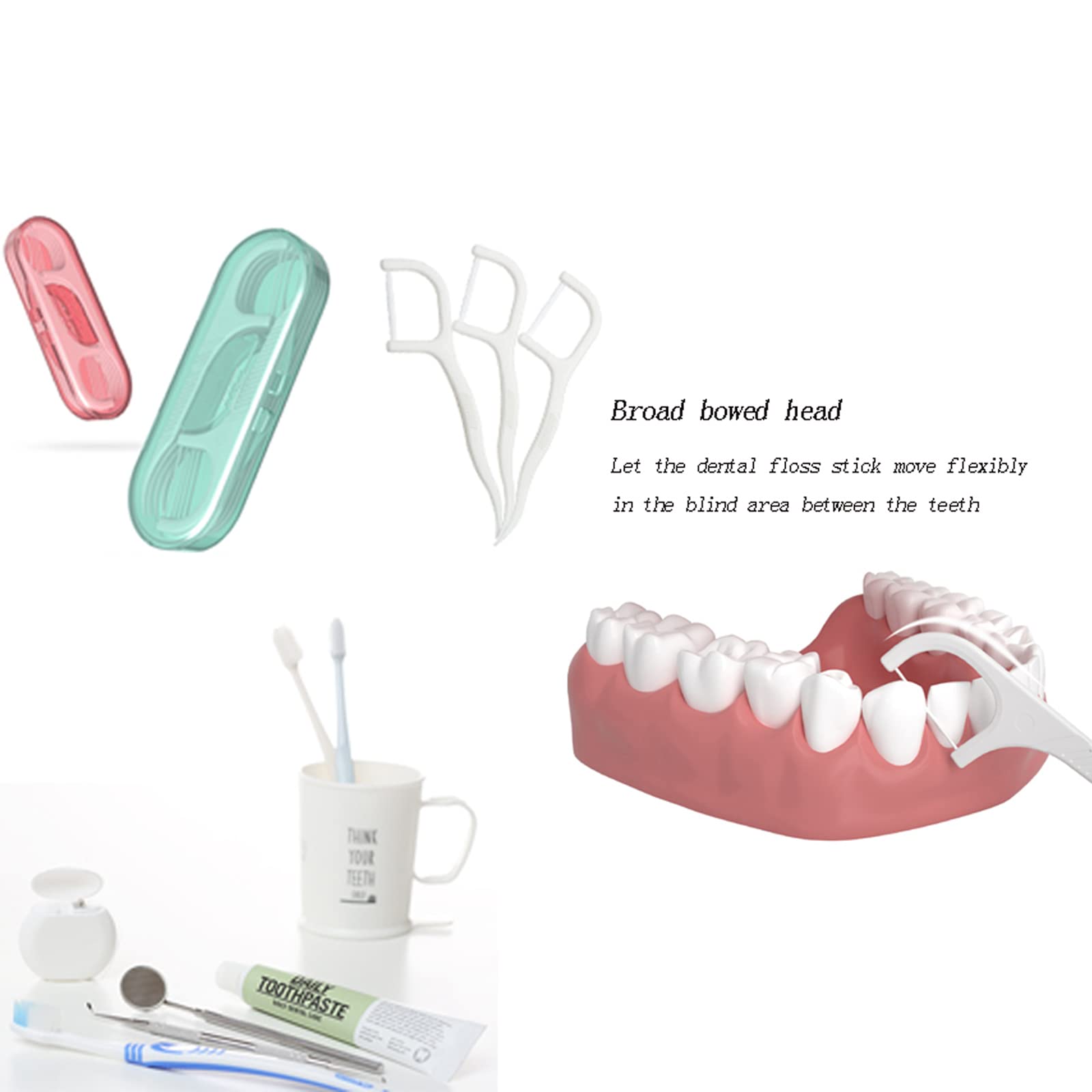 Travel-friendly dental floss picks in compact case for on-the-go