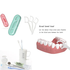 Travel-friendly dental floss picks in compact case for on-the-go