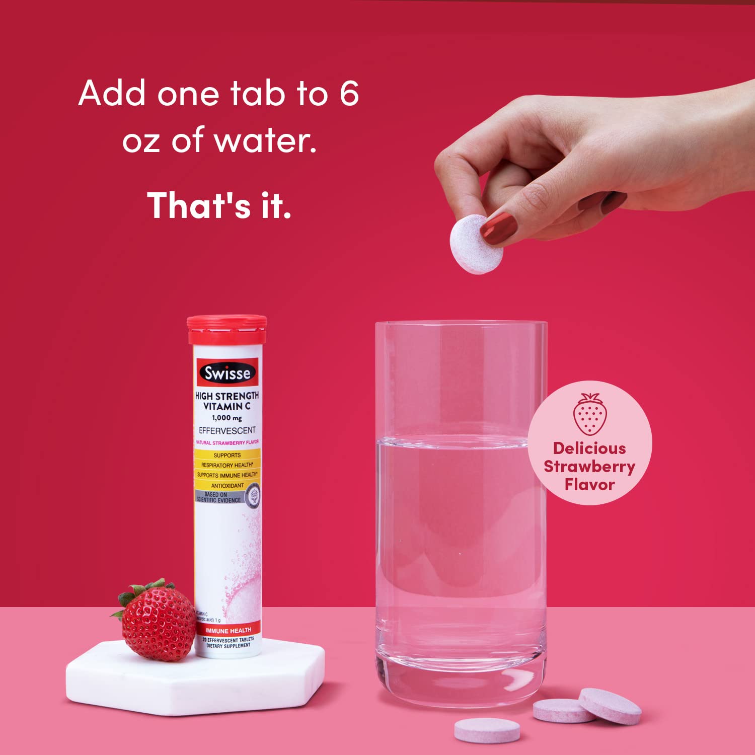 Travel-friendly Vitamin C dissolvable tablets bottle