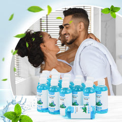 Portable mini mouthwash bottles for travel and on-the-go