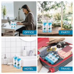 Compact travel mouthwash fits in pocket, bag, or wallet