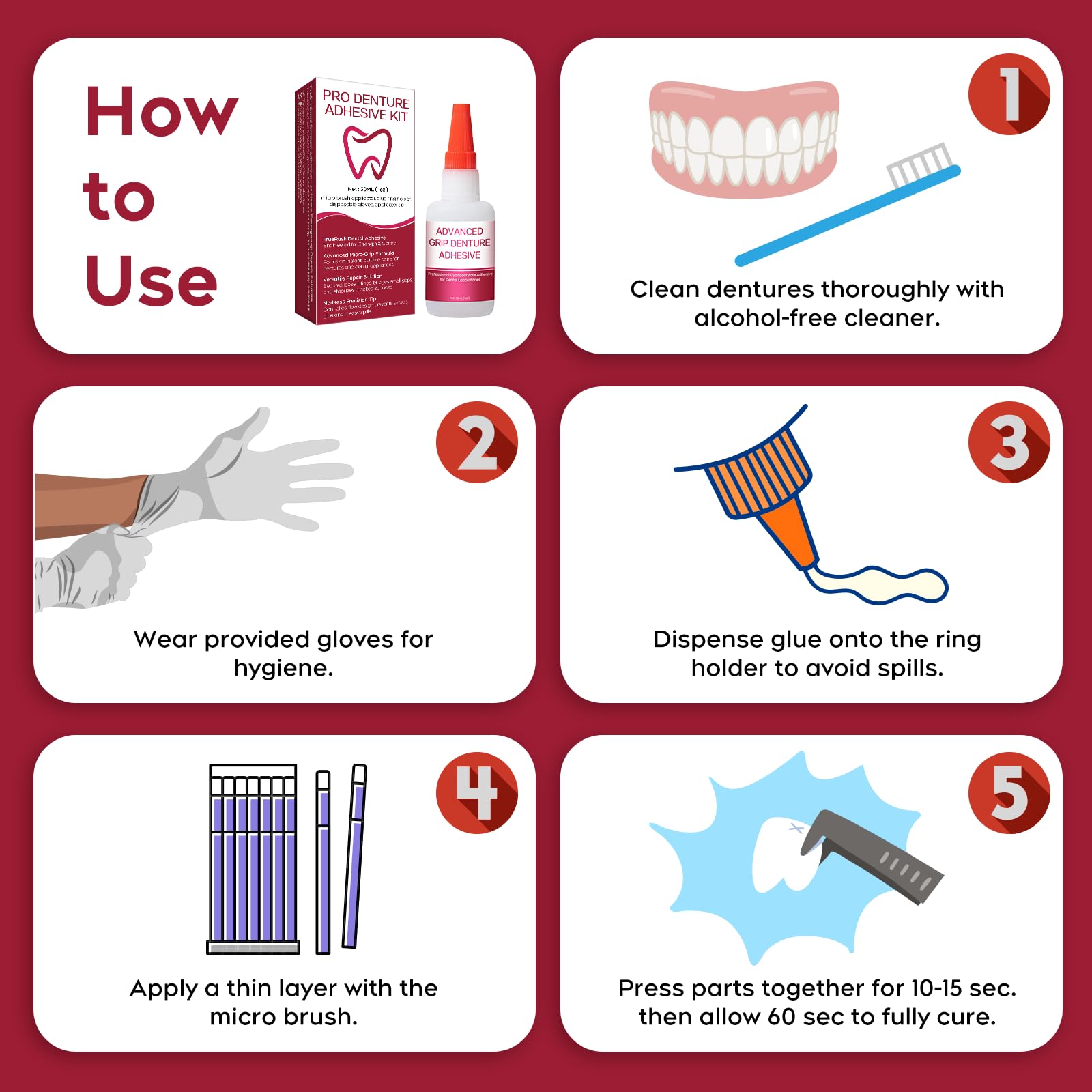 Leak-proof travel seal for denture glue packaging