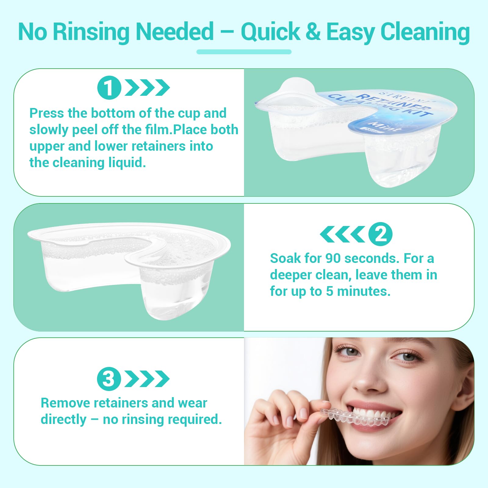 Eco-friendly PET packaging for retainer cleaner