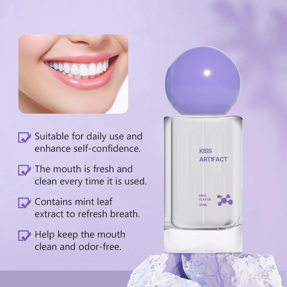 Travel-size 20ml probiotic oral spray in hand