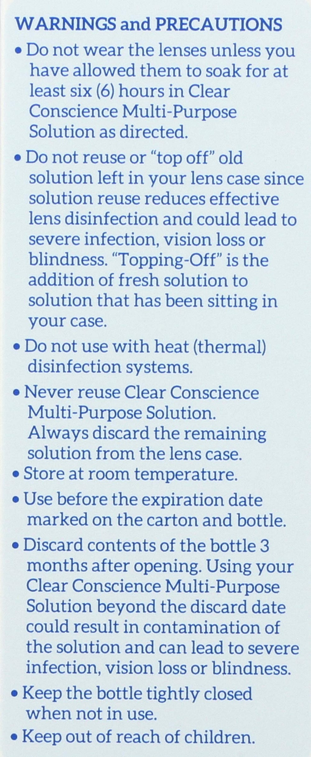 Travel-size 3 fl oz bottle of contact lens solution