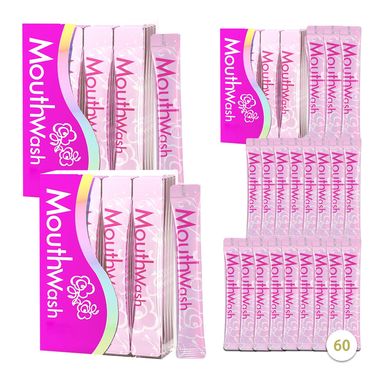 Travel size mouthwash sachets pack of 60