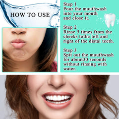 Open sachets showing mouthwash packaging