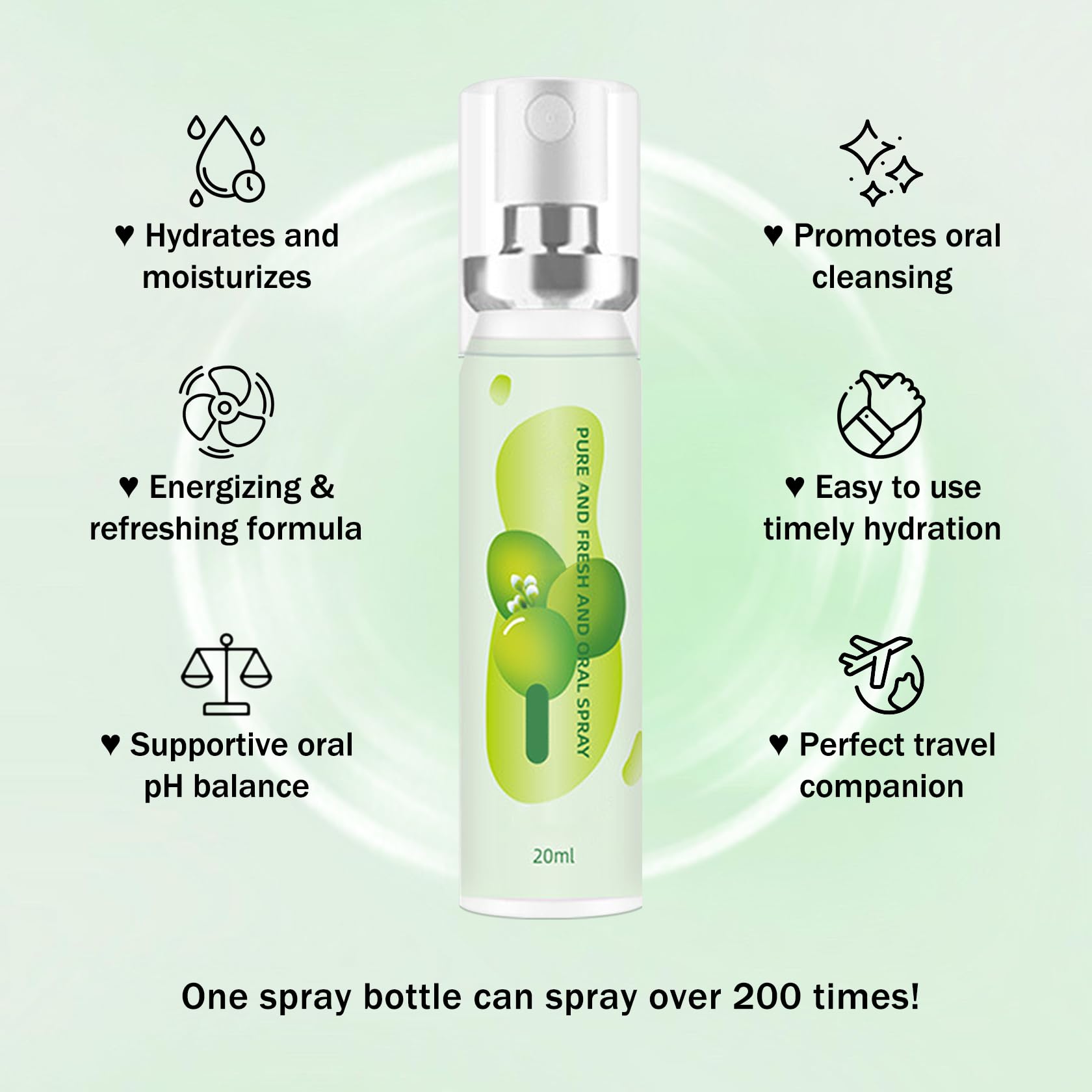 Compact travel-size oral spray for on-the-go use