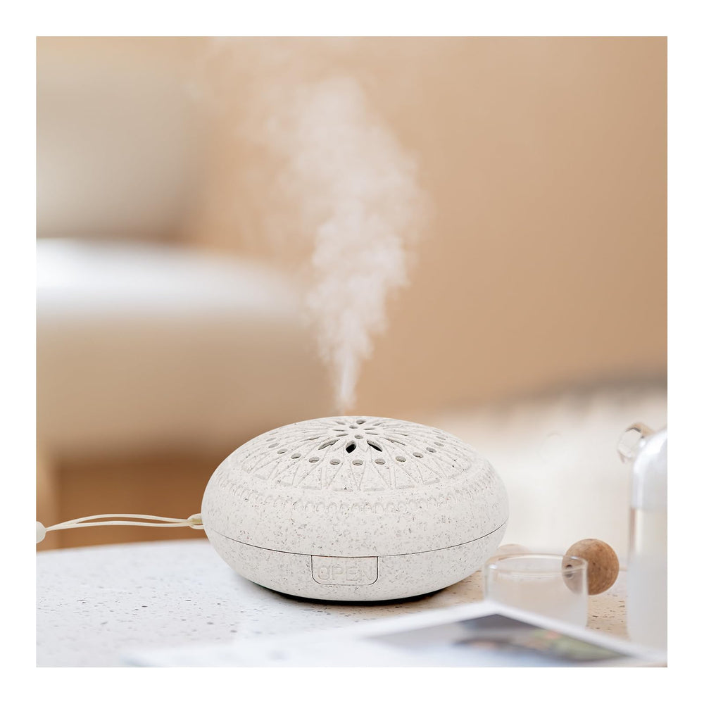White travel-sized portable diffuser for essential oils