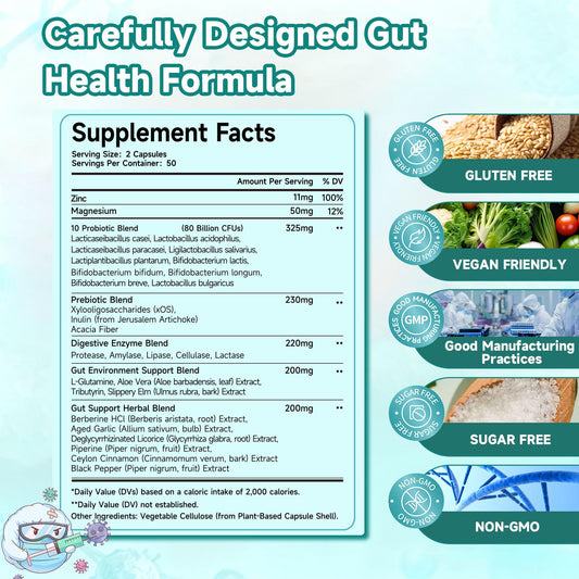 Close-up of 80B CFU probiotics label