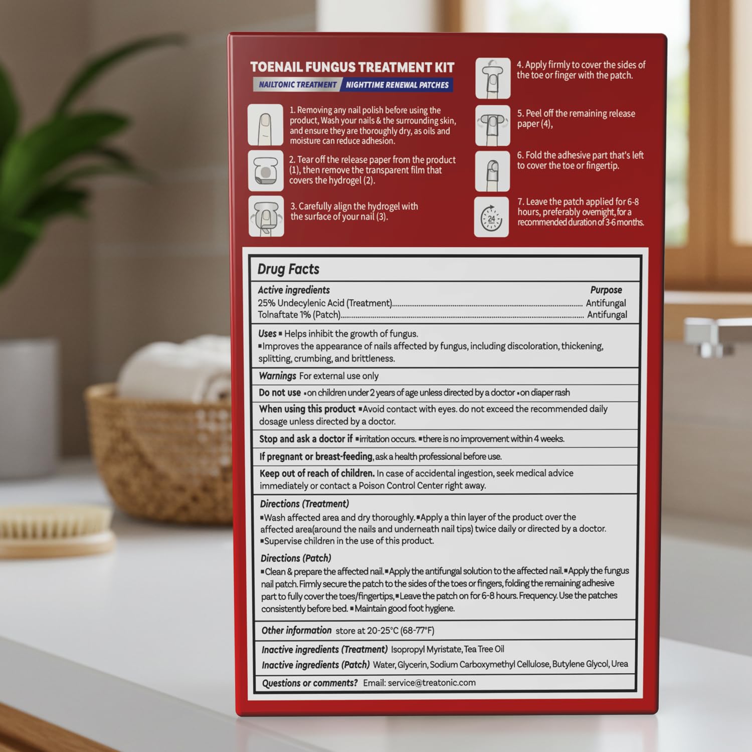 Treatonic fingernail toenail care kit in practice for everyday use.