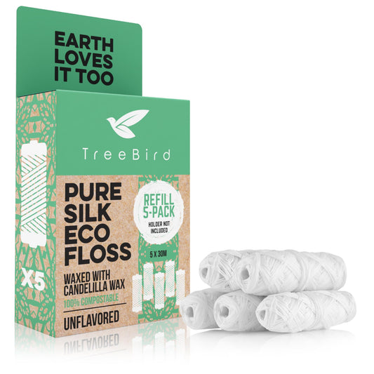 TreeBird silk floss refills: five 33-yard spools, no dispenser included