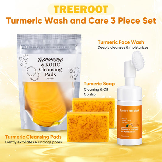 Treeroot turmeric soap lather creating rich foam for thorough skin cleansing.