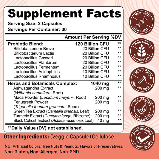 Trehealtt probiotic capsules close-up with a two-capsule daily serving for digestive support