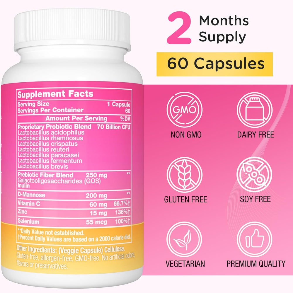 Trehealtt Vaginal Probiotics bottle back label