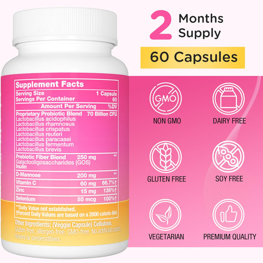 Trehealtt Vaginal Probiotics bottle back label