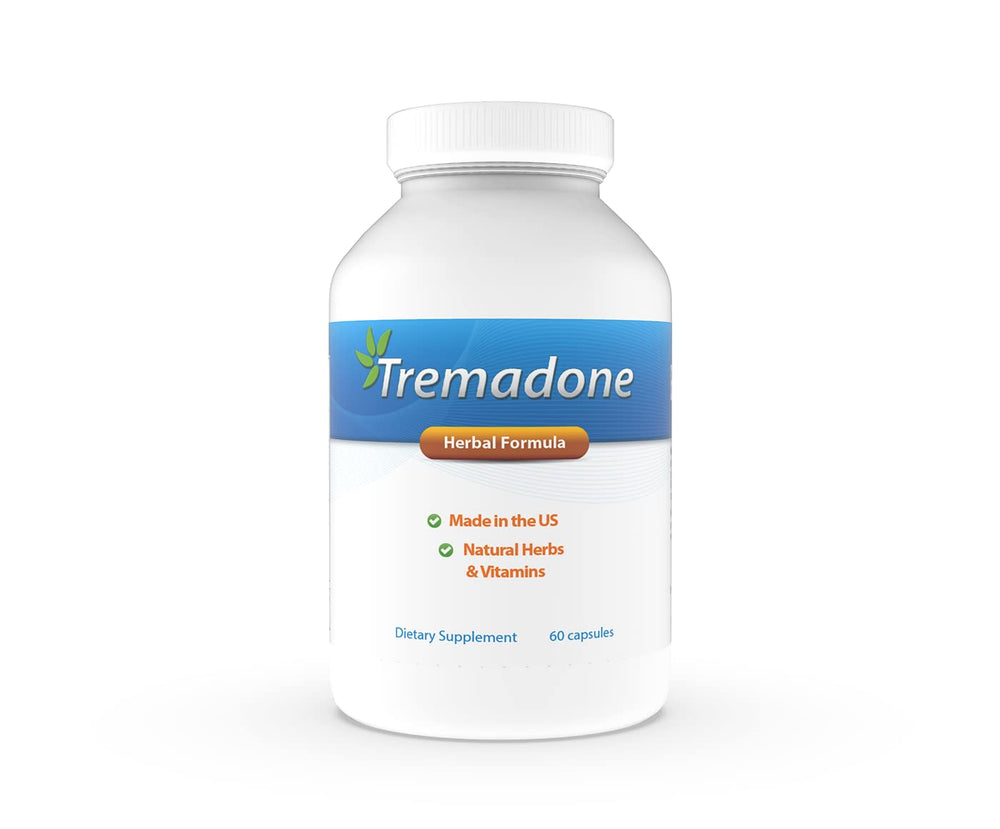 Tremadone bottle with label showing product name