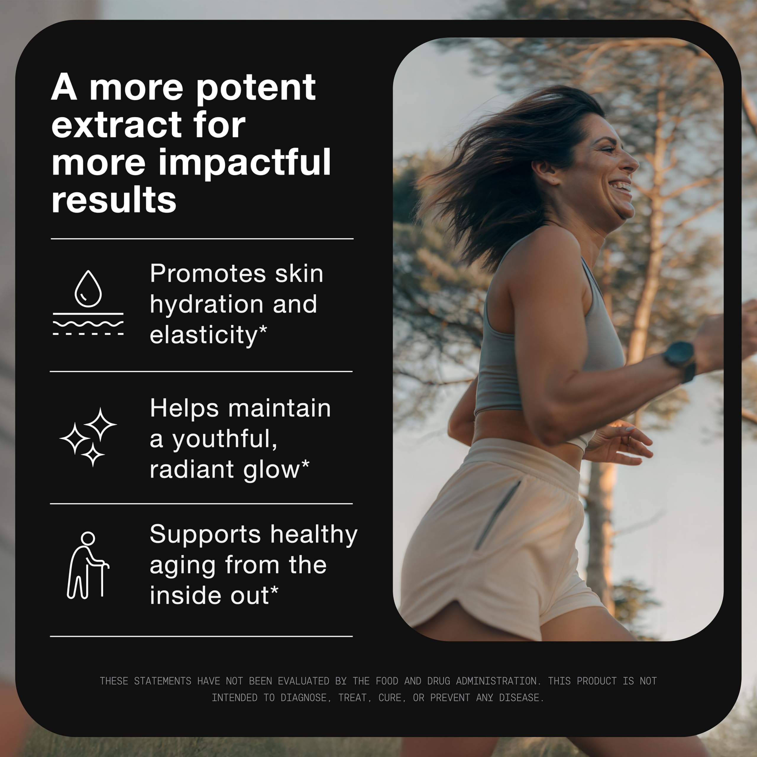 Product shot emphasizing skin hydration and immune support benefits