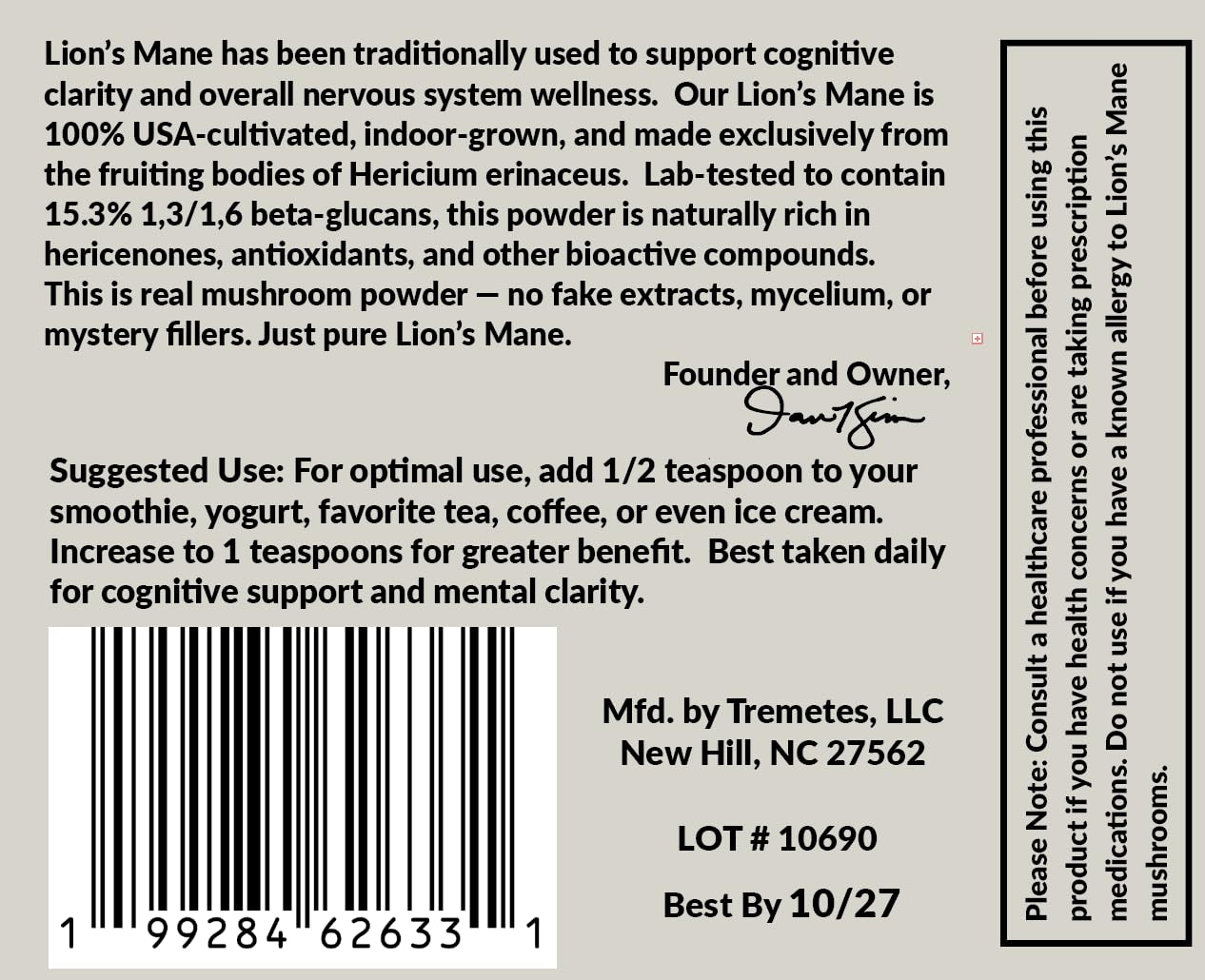 Serving ideas for Tremetes Lion’s Mane powder in smoothies, coffee, or tea