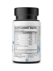 Dosage and nutrition facts label on Tremor Miracle Capsules packaging