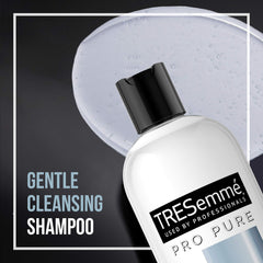 TRESemmé Pro Pure Micellar Moisture Shampoo bottle showing dye-free claim