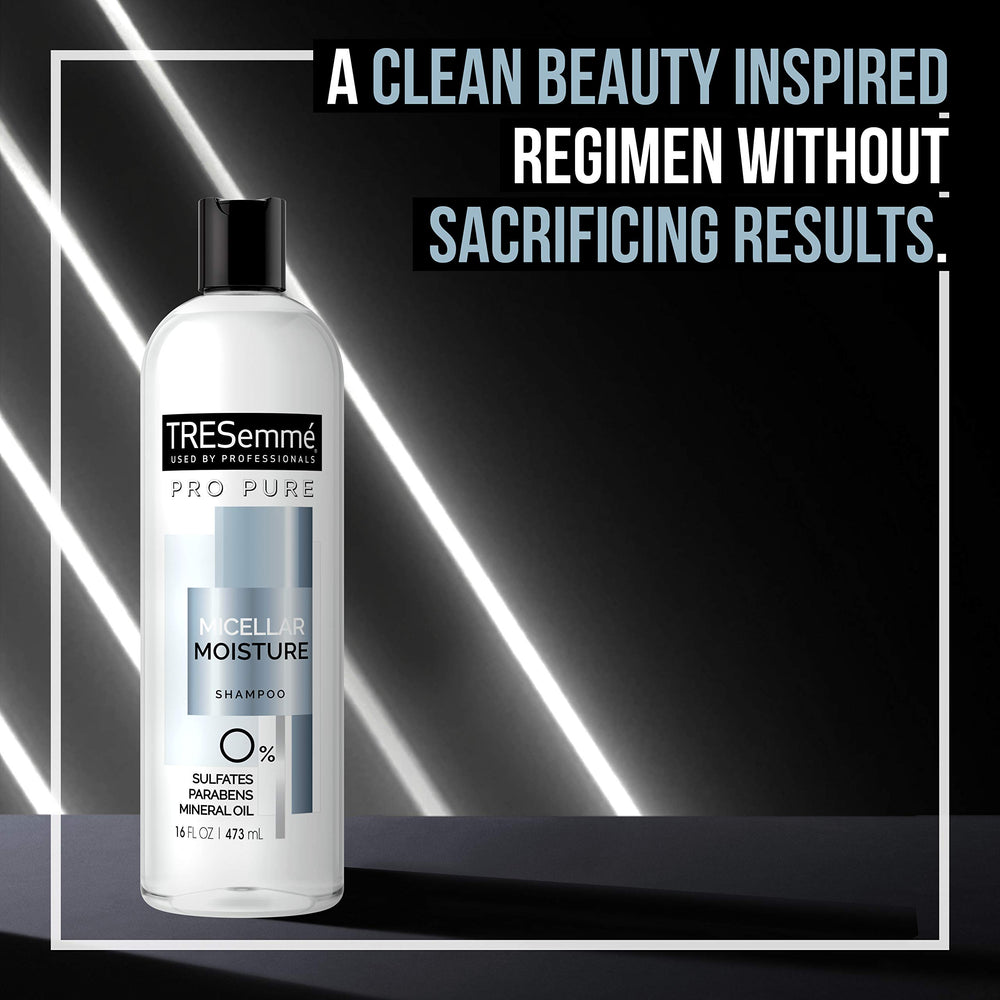 TRESemmé Pro Pure Micellar Moisture Shampoo with silicone-free formula for gentle care