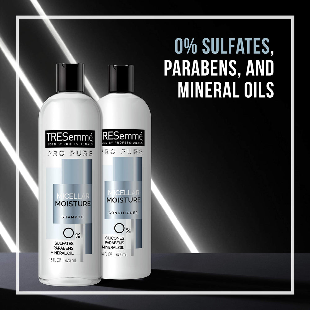 TRESemmé Pro Pure Micellar Moisture Shampoo and conditioner routine setup