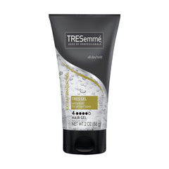 TRESemmé Tres Gel Extra Firm Control bottle for long-lasting hold and shine.