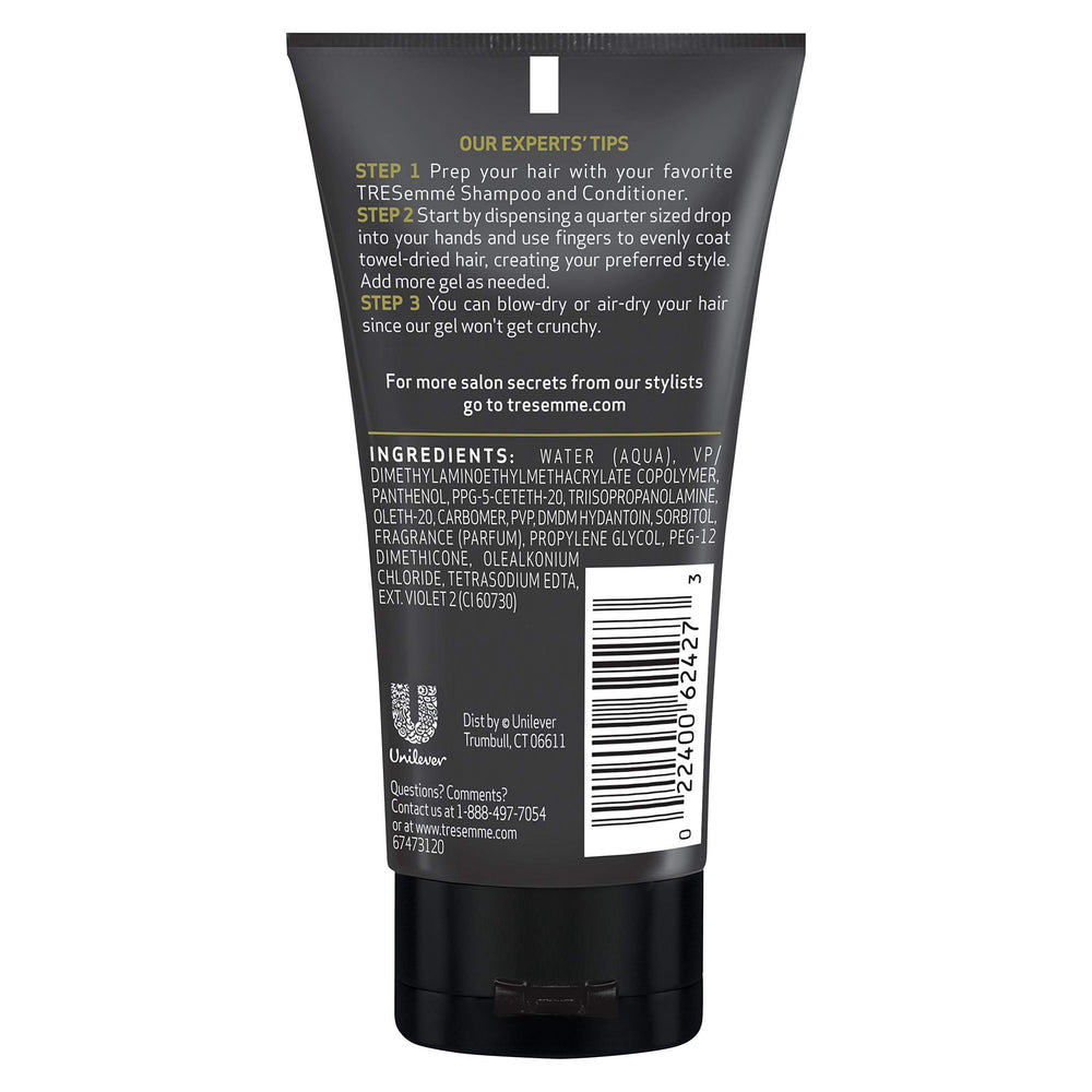 TRESemmé Tres Gel Extra Firm Control gel texture ready for smoothing and styling.