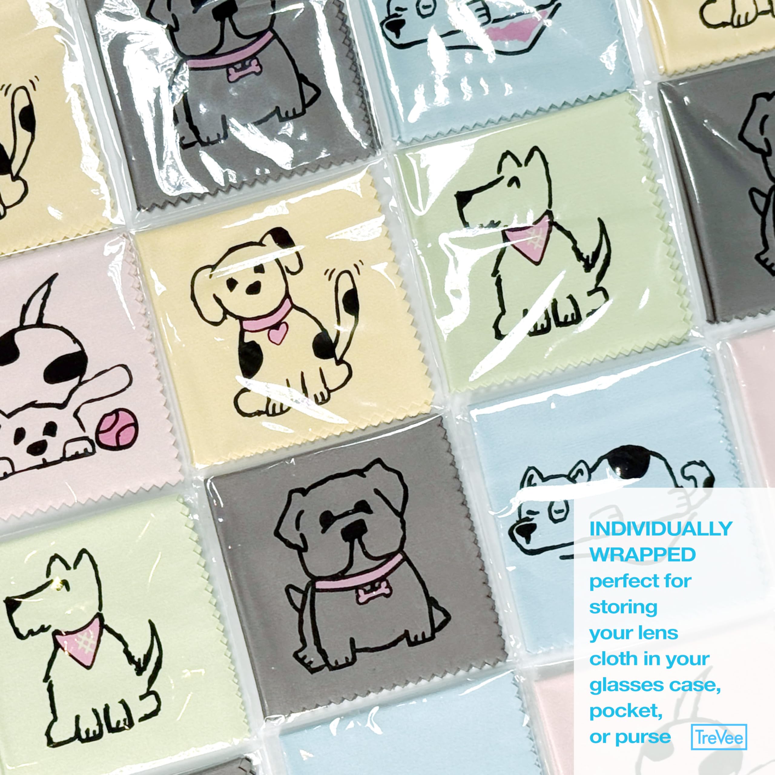 Pastel yellow dog-design microfiber cloth close-up
