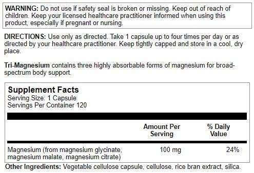 Tri-Magnesium complex showing magnesium oxide, malate, and citrate