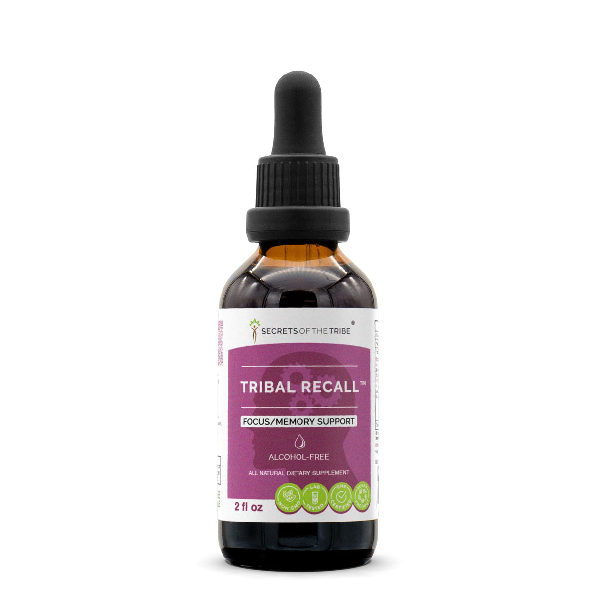 Tribal Recall Alcohol-Free Focus Drops bottle label