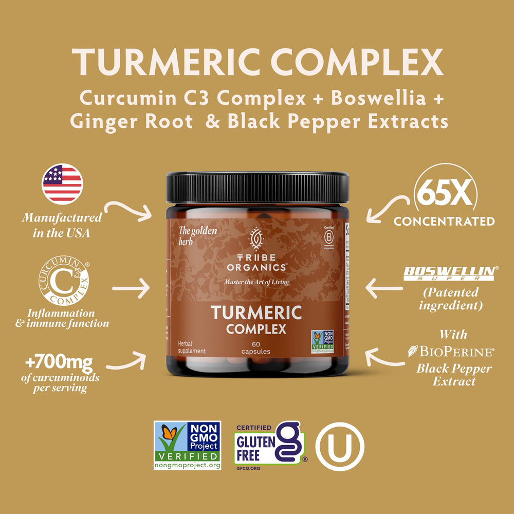 TRIBE ORGANICS Boswellia Serrata extract visible with capsules for joint wellness context