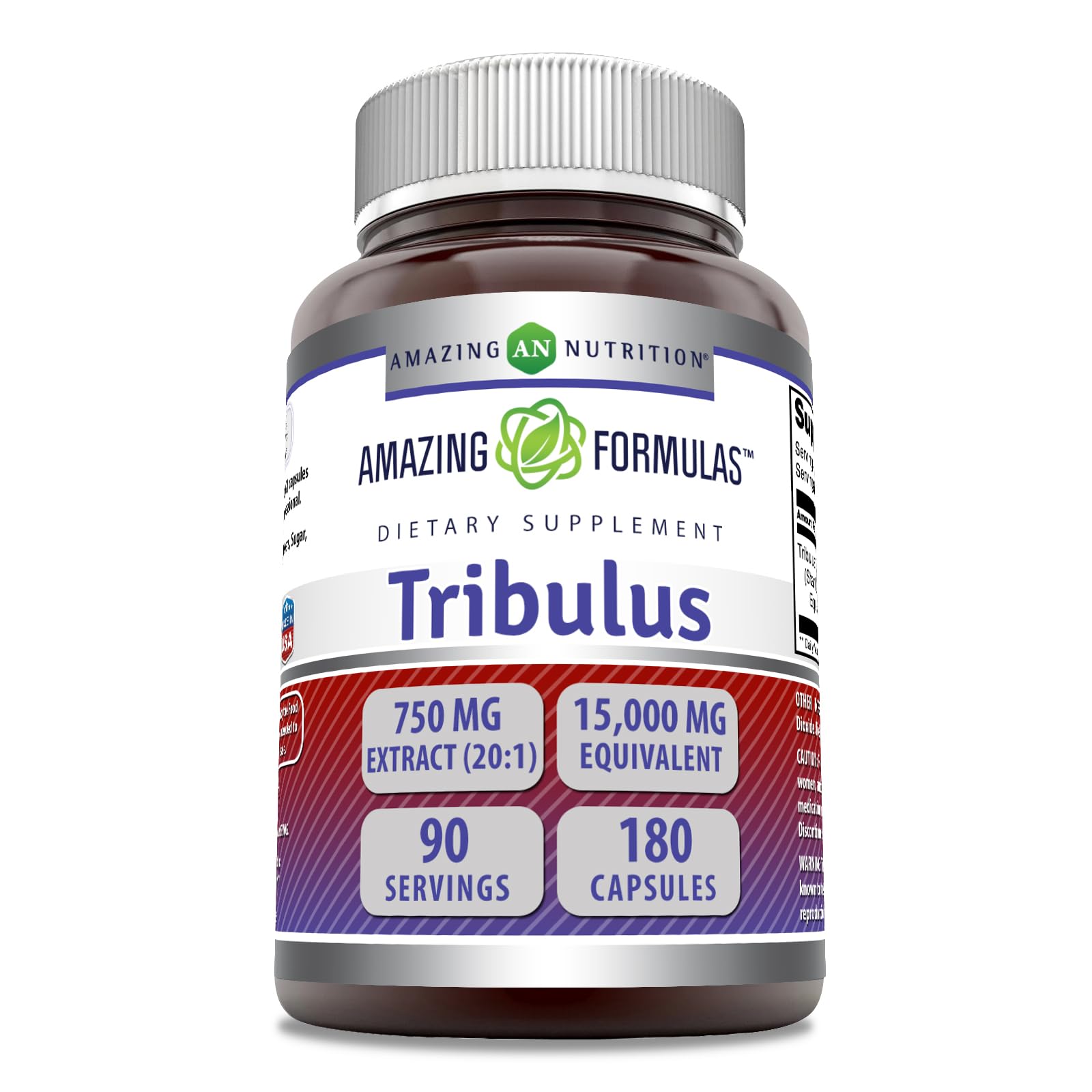 Amazing Formulas Tribulus 750 mg extract bottle label