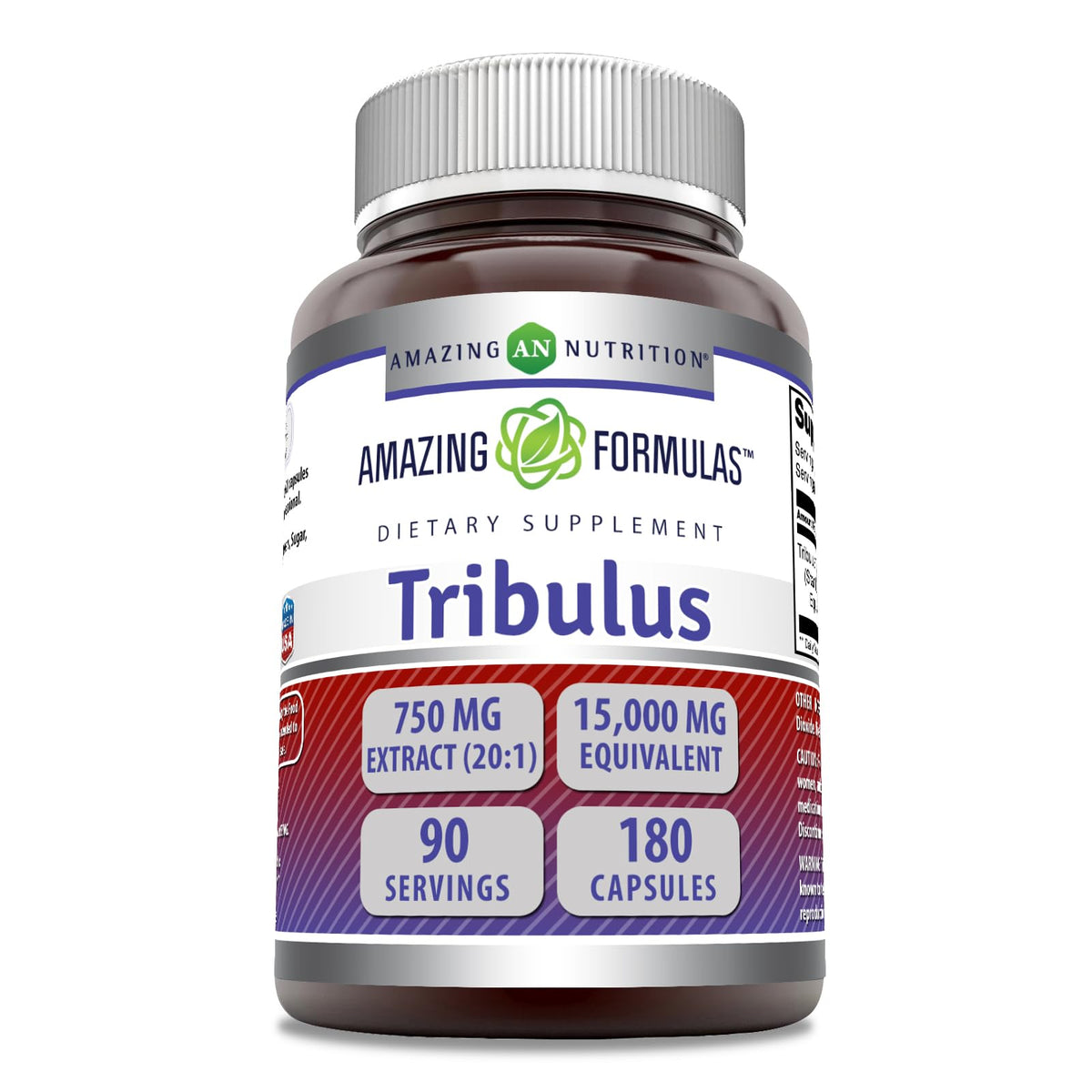 Amazing Formulas Tribulus 750 mg extract bottle label