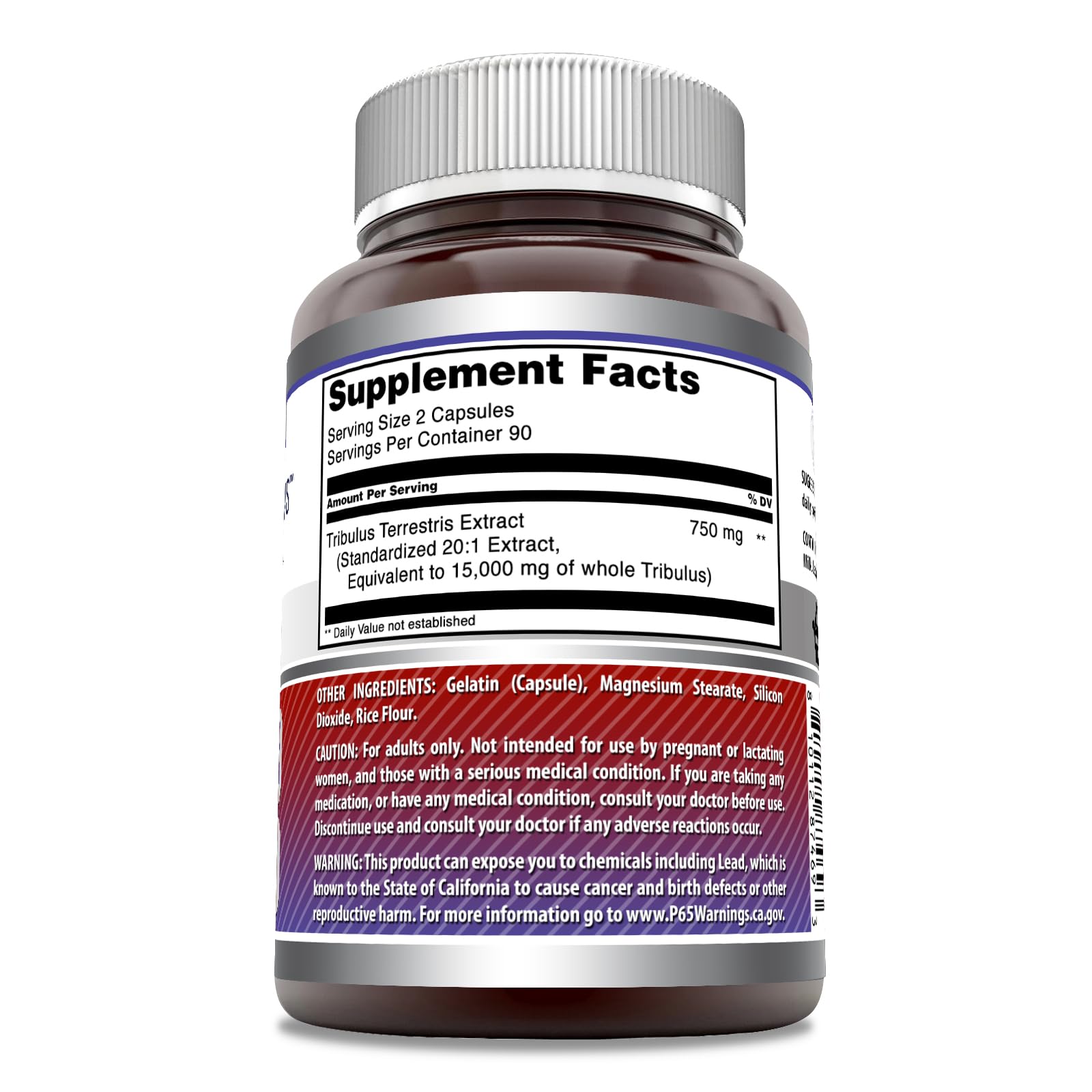 Supplement facts panel close-up