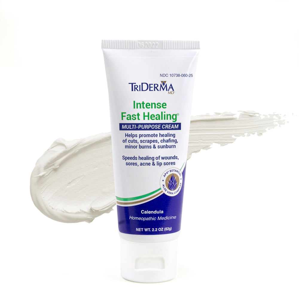 TriDerma MD Intense Fast Healing Cream fragrance-free label emphasizing sensitive skin care