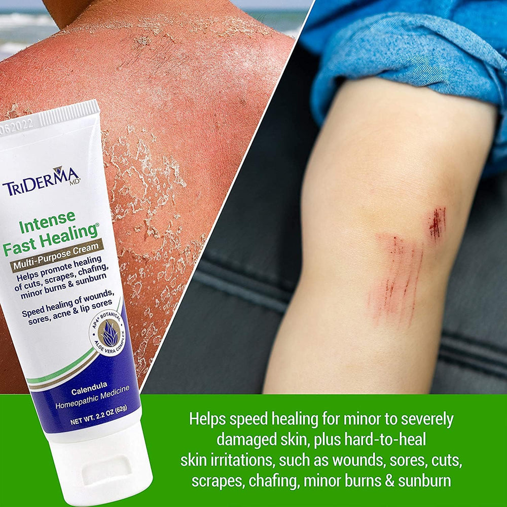 TriDerma MD Intense Fast Healing Cream packaging box on display
