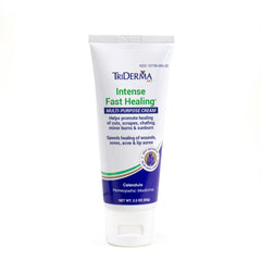 TriDerma MD Intense Fast Healing Cream tube application showcasing easy soothing treatment