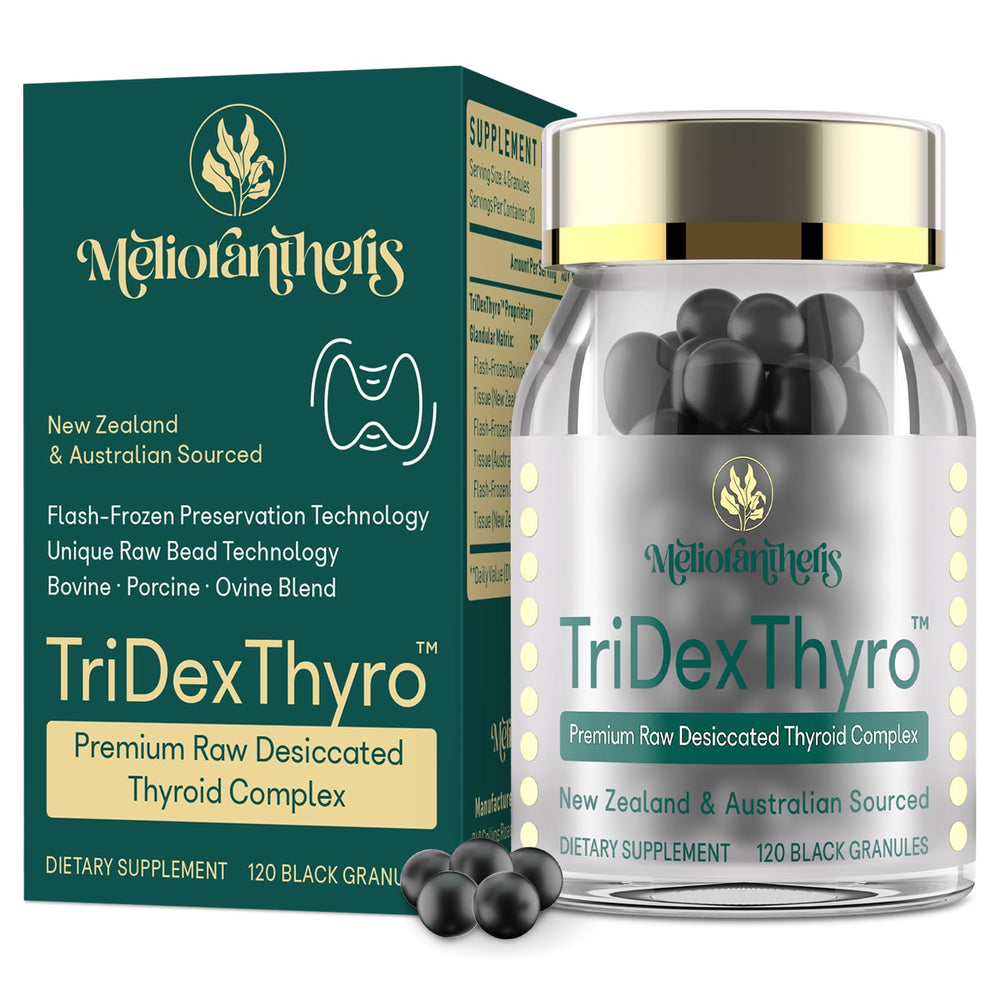 TriDexThyro bottle with label showcasing thyroid complex
