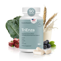 Front view of TriEnza Digestive Enzymes bottle with 90 capsules