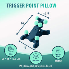 Close-up of meridian acupressure points targeted by the pillow