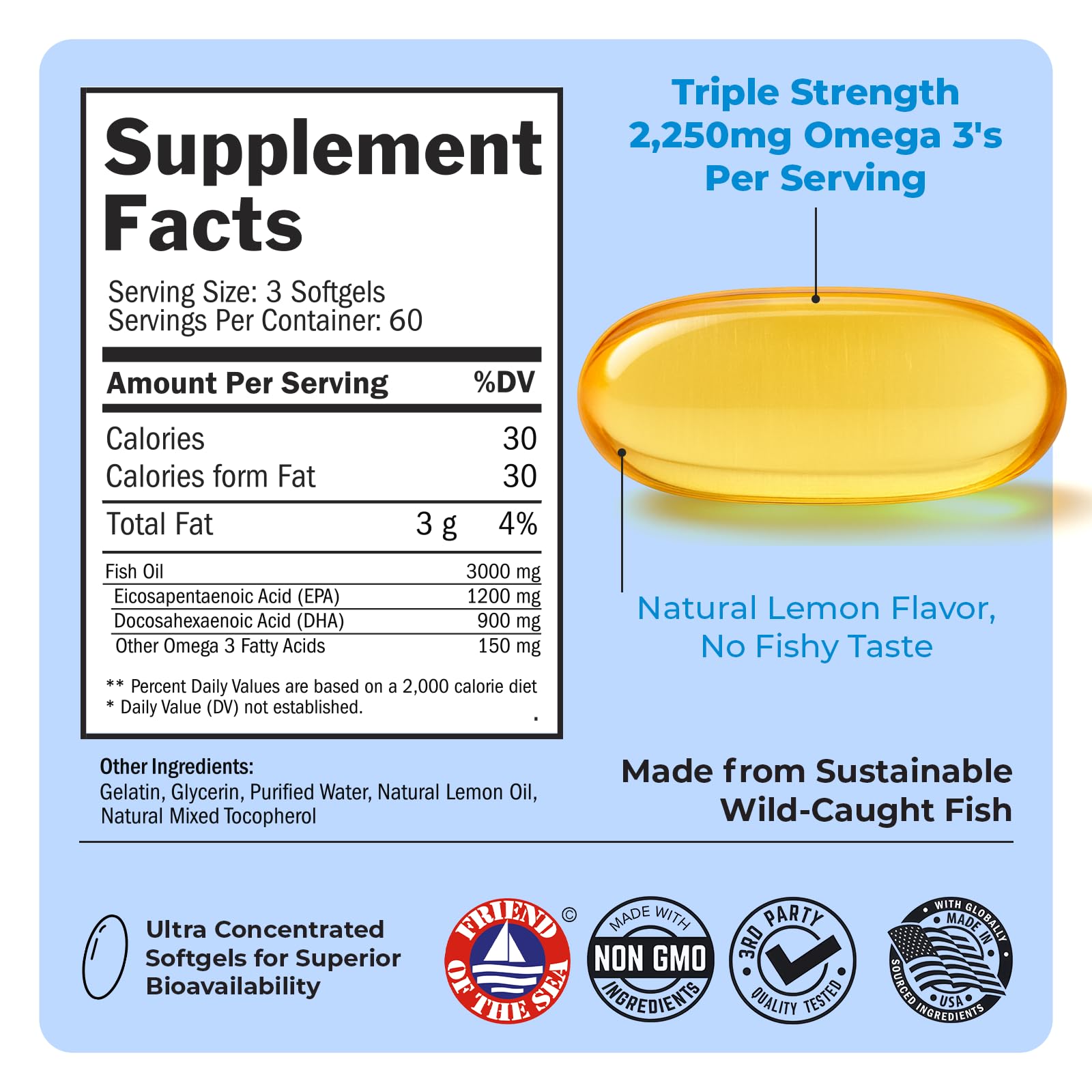 Omega-3 triglyceride form with EPA and DHA