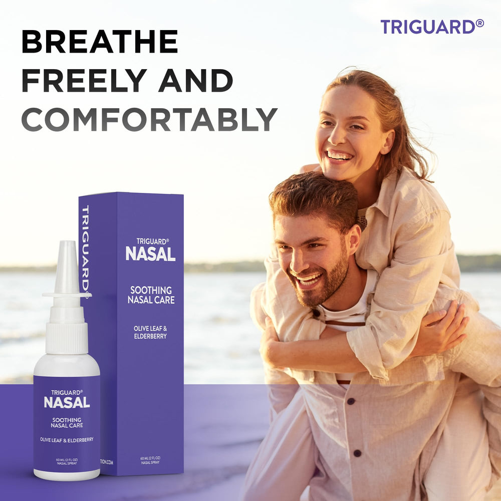 Graphic illustrating immune support and congestion relief with TriGuard Plus