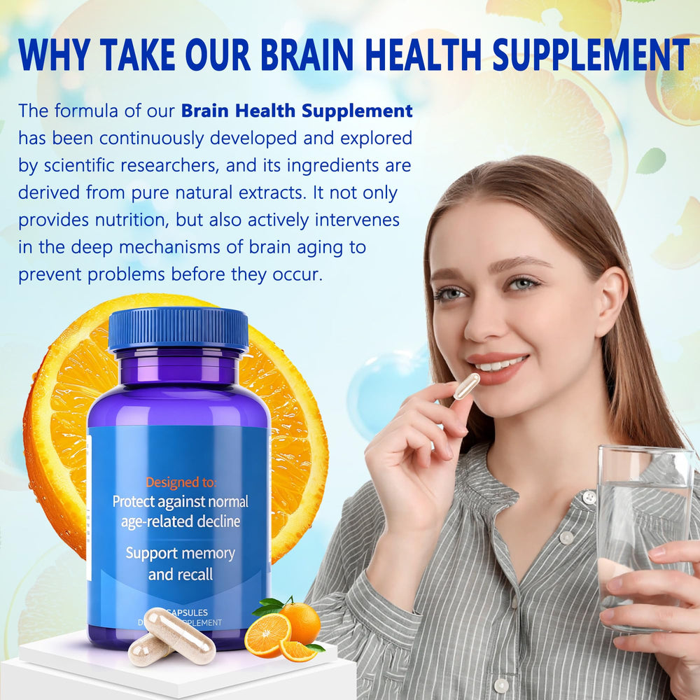 Close-up of Trihood Brain Supplement label indicating USA-made