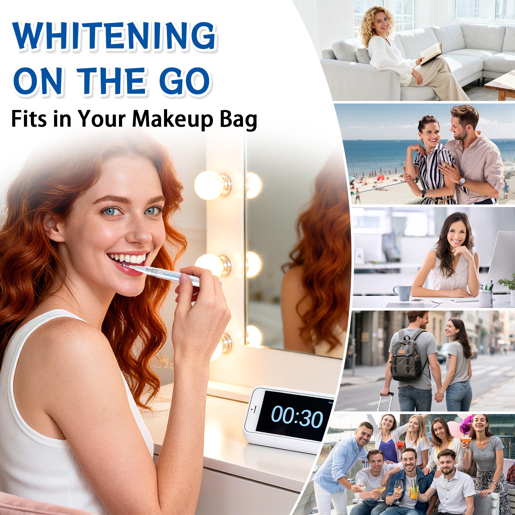 Portable, light-weight whitening pen ready for travel