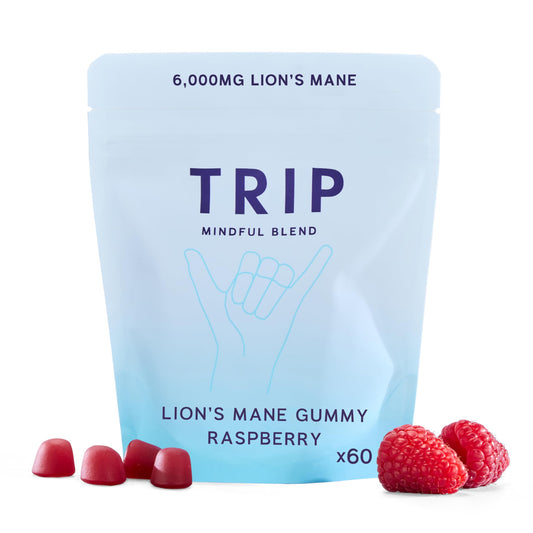 TRIP Raspberry Lion’s Mane Gummies bottle label