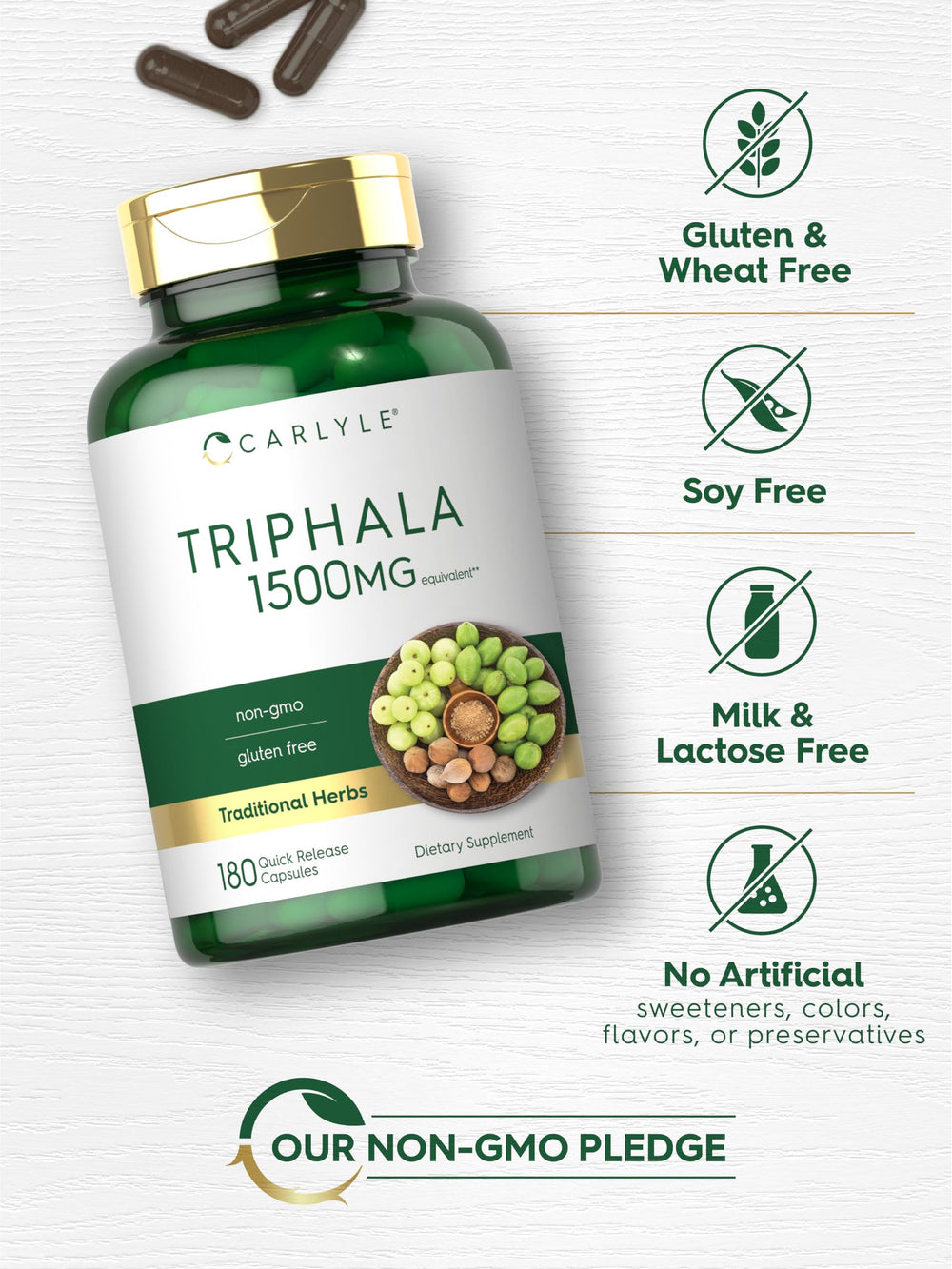Illustration of Triphala ingredients Haritaki Bibhitaki and Amla