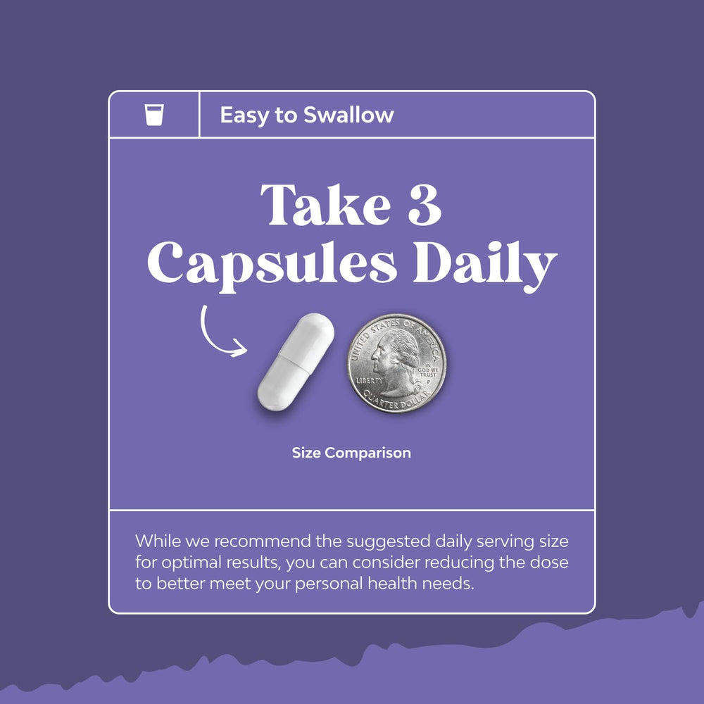 Glass bottle and capsules of Triple Magnesium Complex 400 mg