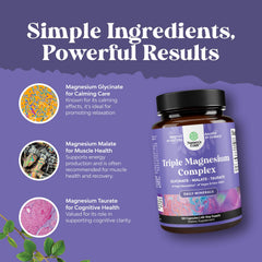 Close-up of product label for Triple Magnesium Complex 400 mg